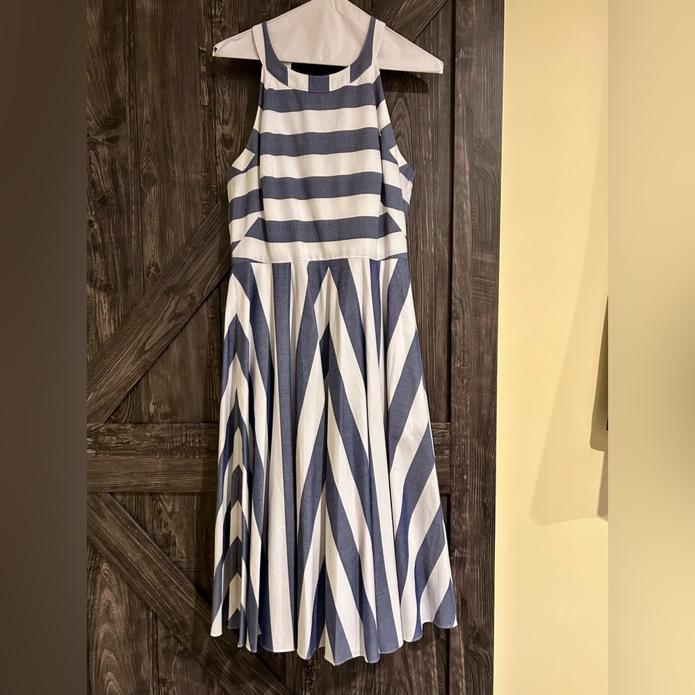Eliza J Elegant Vintage Blue/White Dress
